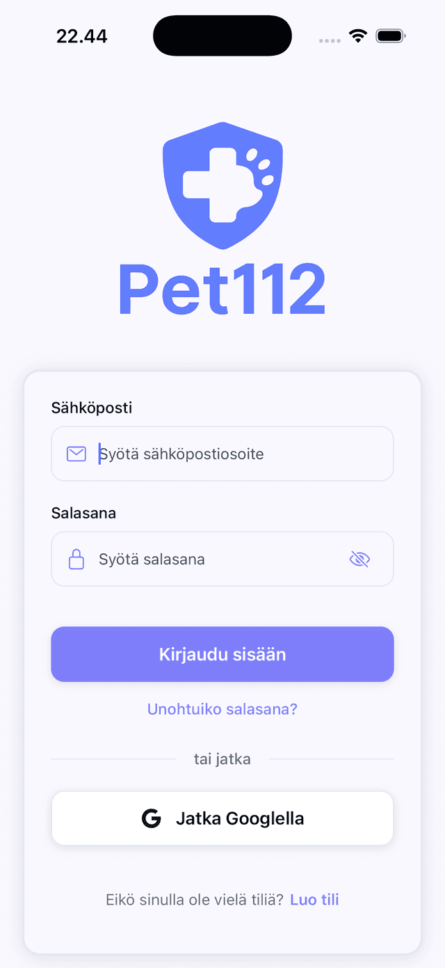 Pet112 App Screenshot 1